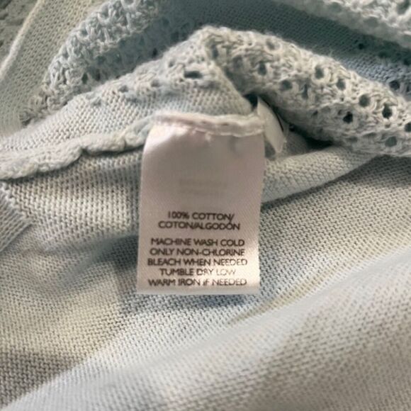 Lou & Grey Open Knit Sweater Light Robin's Egg Blue Women's Size Medium - Picture 6 of 9